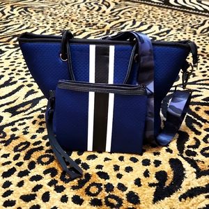 Neoprene Handbag with Matching Wristlet